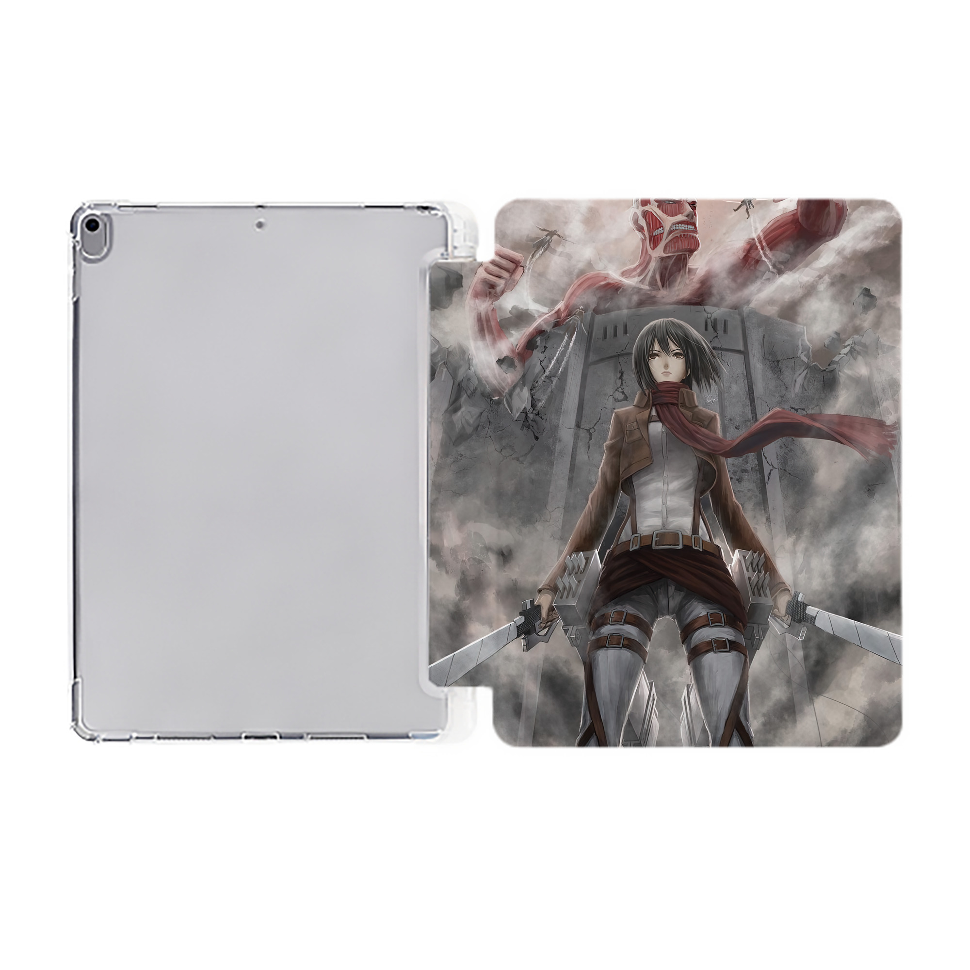 （画像用） 進撃の巨人 Attack on Titan IPad ケース ペン収納付き 三つ折りスタンド PUレザー×シリコン 対応機種9.5/10.5/10.9インチ